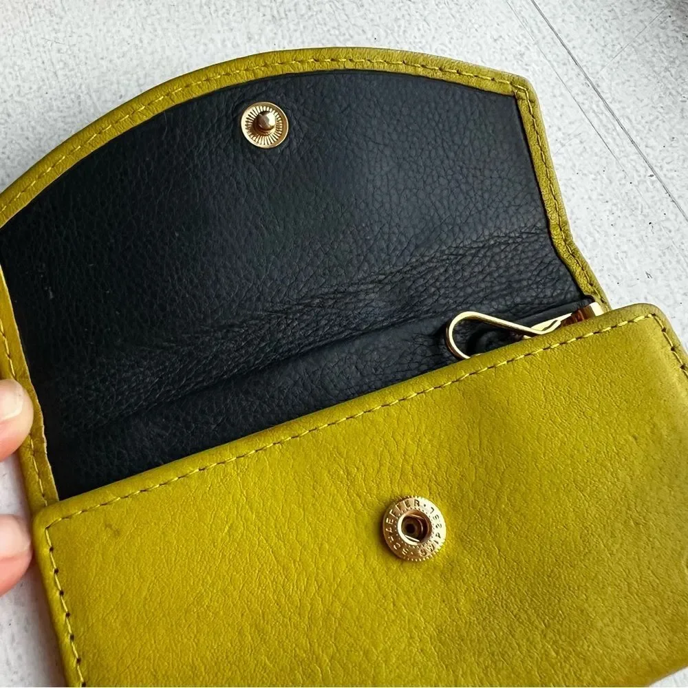 Christian Dior Key Holder, CD Compact Wallet Olive Green/Yellow Authentic
